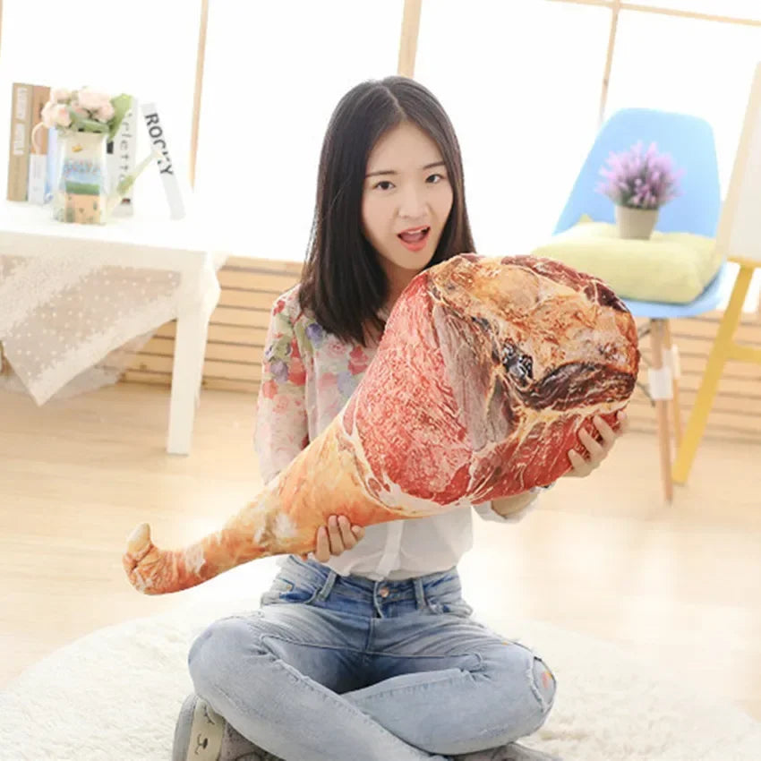 Rib Eye Realistic Ham Plush Sofa Pillow