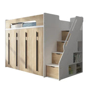 Space-Saving Pull-Out Cabinet Loft Bed