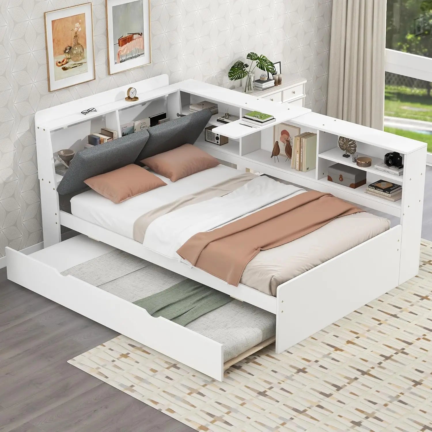 Modular Hidden Storage Drawers Modern Bed