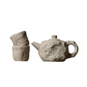 Artisan Rustic Stone Texture Teapot Set