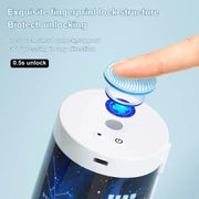 Fingerprint Lock Double Layer Cylindrical Pencil Case
