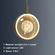 Nordic Crystal Halo Pendant Light