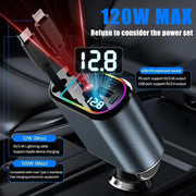 Starry Sky Retractable Cable Car Projector Charger