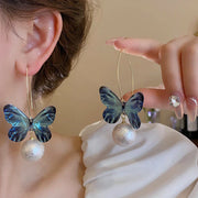 Black Hollow Butterfly Dangle Earrings