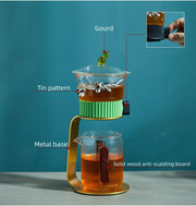 Ancient Mystery Leaf Glass Teapot