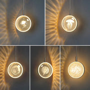 Nordic Crystal Halo Pendant Light