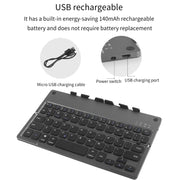 Travel-Friendly Foldable Wireless Keyboard Phone Holder