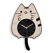 Happy Curious Cat Wall Clock