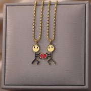 2pcs Double Love Heart Necklace