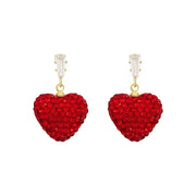 Red Romance European Style Heart Earrings