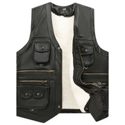 Sleeveless Casual Leather Adventurer Vest