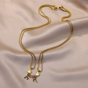 2pcs Double Love Heart Necklace