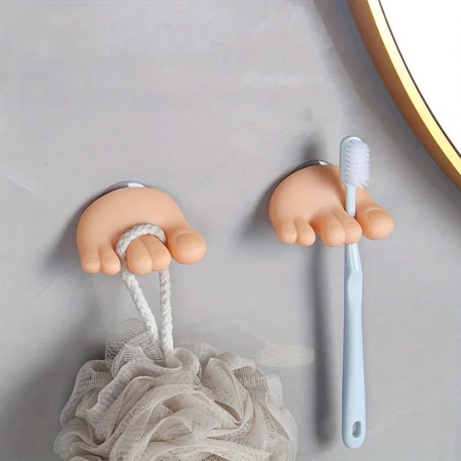 Toe-Grip Wall Toothbrush Holder