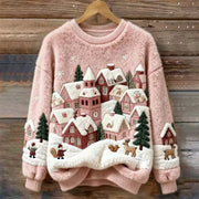 Christmas Village Plush Sweater