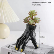 Nightcrawl Gothic Hand Ceramic Planter Pot