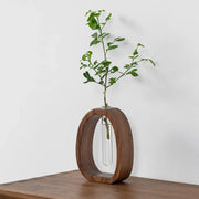 Oval Wood Frame Single Stem Vase