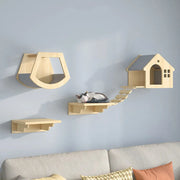 Wooden Cat Wall Climbing Platform Tower