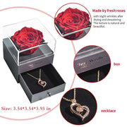 Natural Eternal Rose Necklace Jewelry Box