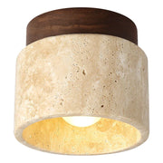 Monolith Stone Wood Surface-Mounted Ceiling Light