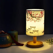 Sakura Glow Oriental Blossom Bedside Table Lamp