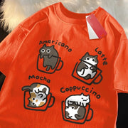 Cat Coffee Lover Funny T-Shirt
