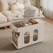 Vintage Style Lift-Top Hidden Storage Coffee Work Table