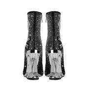 Tiger Gleam Rhinestone Skull High Heel Shoes