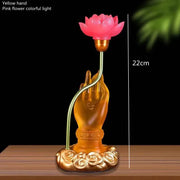 Sacred Lotus Hand Crystal Lamp
