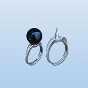 Mysterious Black Pearl Hidden Knife Ring