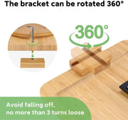 Wooden Clip-On Sofa Armrest Table Foldable Tray