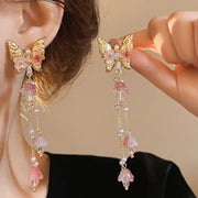 Black Hollow Butterfly Dangle Earrings