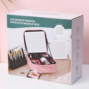 LED Mirror Travel Makeup Organizer Bag