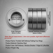 Stainless Steel Self-Defense Rotatable Foldable Ring