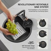Orbico Deep-Basin Round Stainless Steel Kitchen Sink
