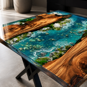 River Craft Handmade Wood Epoxy Artsy Table
