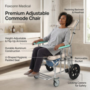 Safe Seat Adjustable Shower Patient Transport Chair