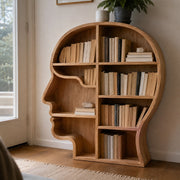 Mindshelf Face Silhouette Decorative Wooden Bookcase Shelf