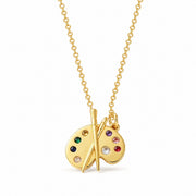 Artist Palette Gemstone Pendant Necklace