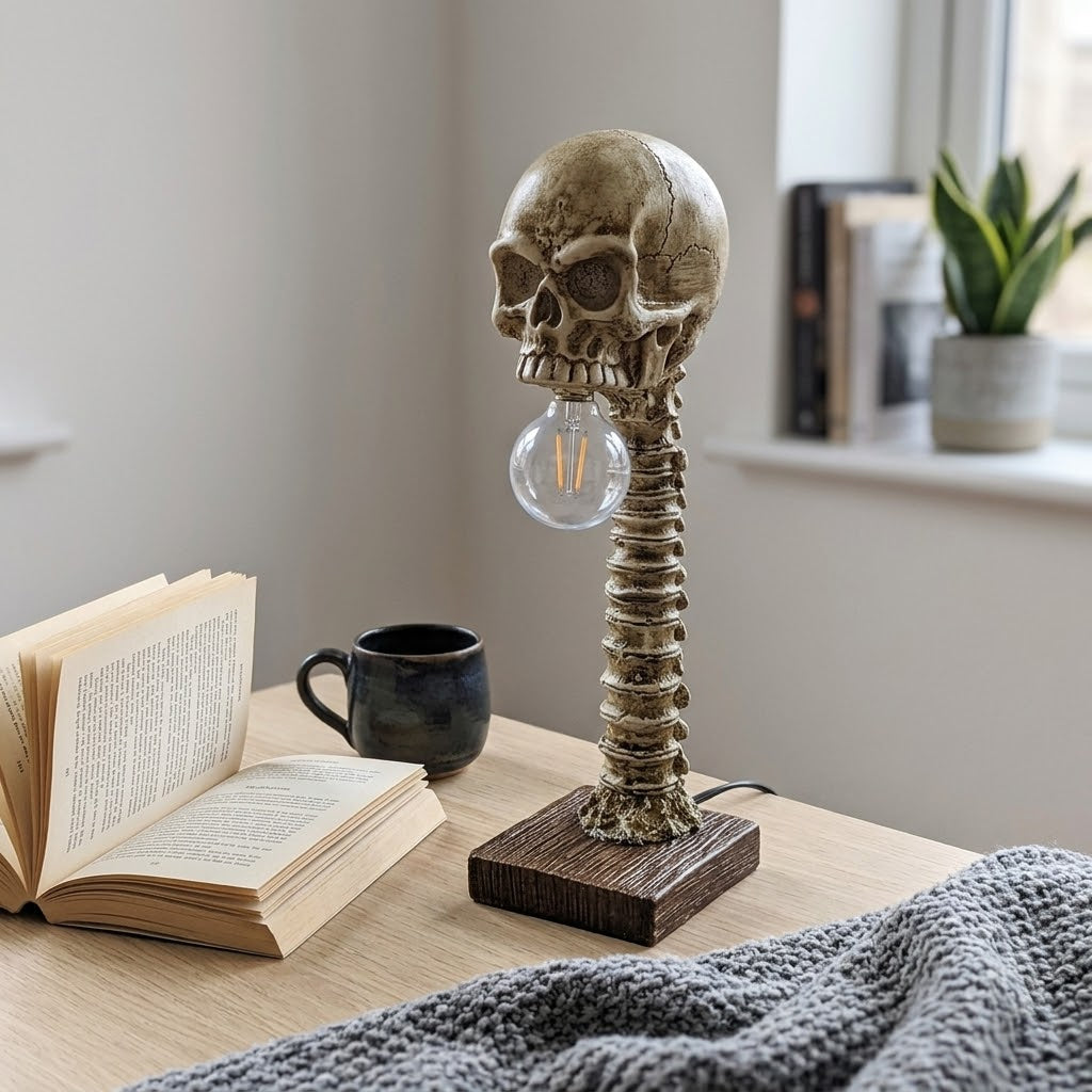 Witching Hour Skull Spine Desk Lamp