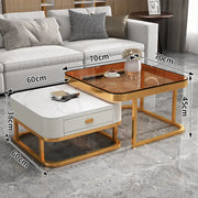Nordic Nested Dual-Layer Elegant Coffee Table