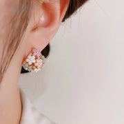 Zircon Pearl Flower Elegant Earrings