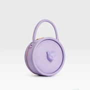 Roundabout Catface Leather Handbag