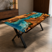 River Craft Handmade Wood Epoxy Artsy Table