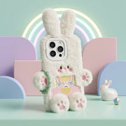 3D Cartoon Fluffy Bunny Cute iPhone Case