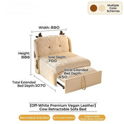 DairyDream Cute Tufted Convertible Lounge Sofa Bed