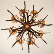 Rustic Antler Black Shade Ceiling Chandelier