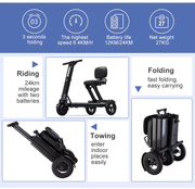 Tri-Wheel Foldable Padded Seat Electric Mobility Scooter