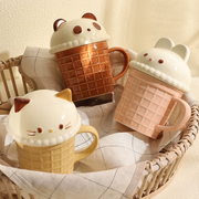 Cartoon Ice Cream Animal Ceramic Mug