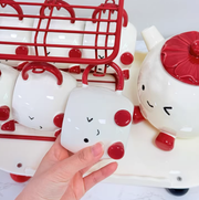 Blushing Face Cute Ceramic Tea Set Gift Box