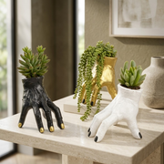 Nightcrawl Gothic Hand Ceramic Planter Pot